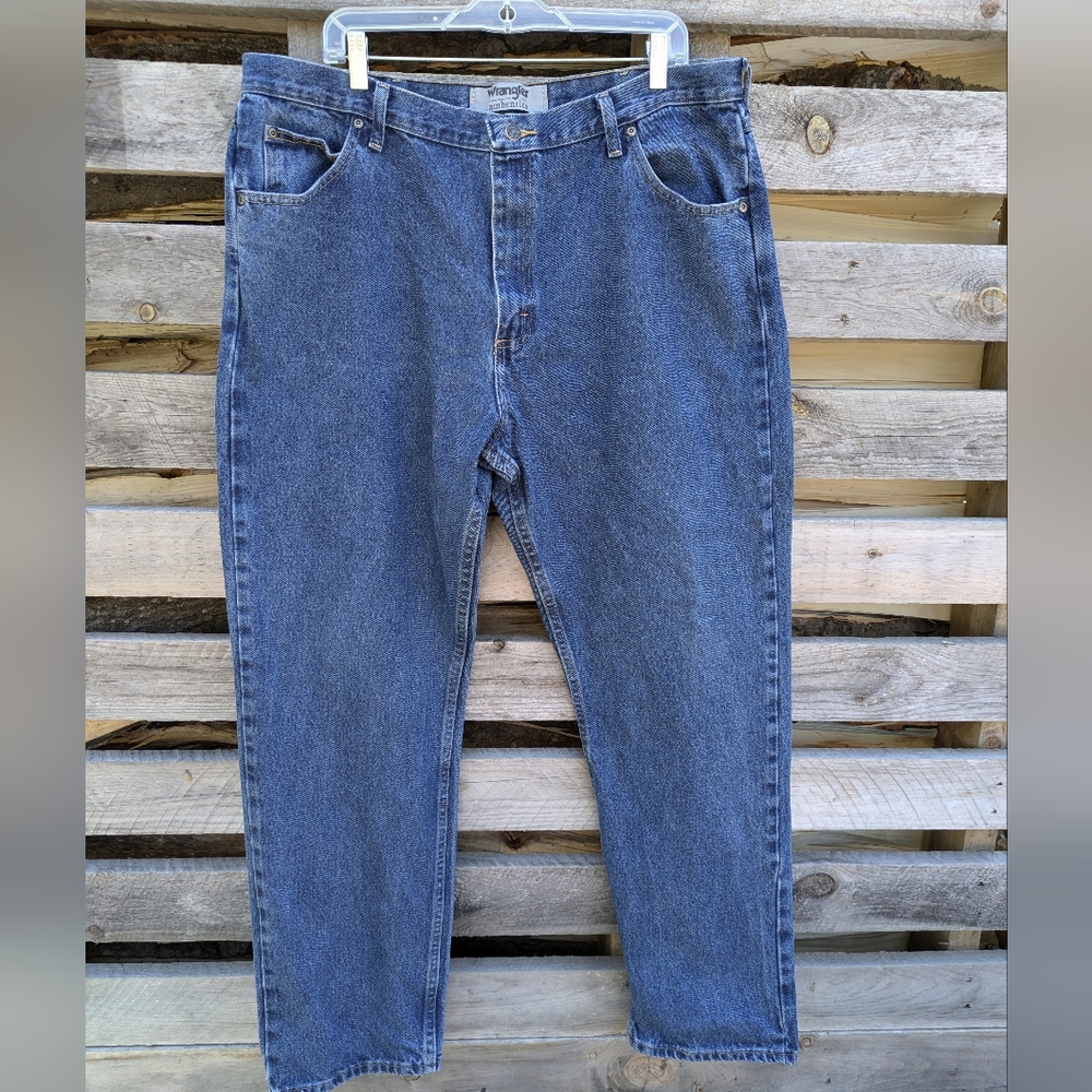 Wrangler Authentics Men's Blue Denim Jeans 40 X 32 Medium Wash